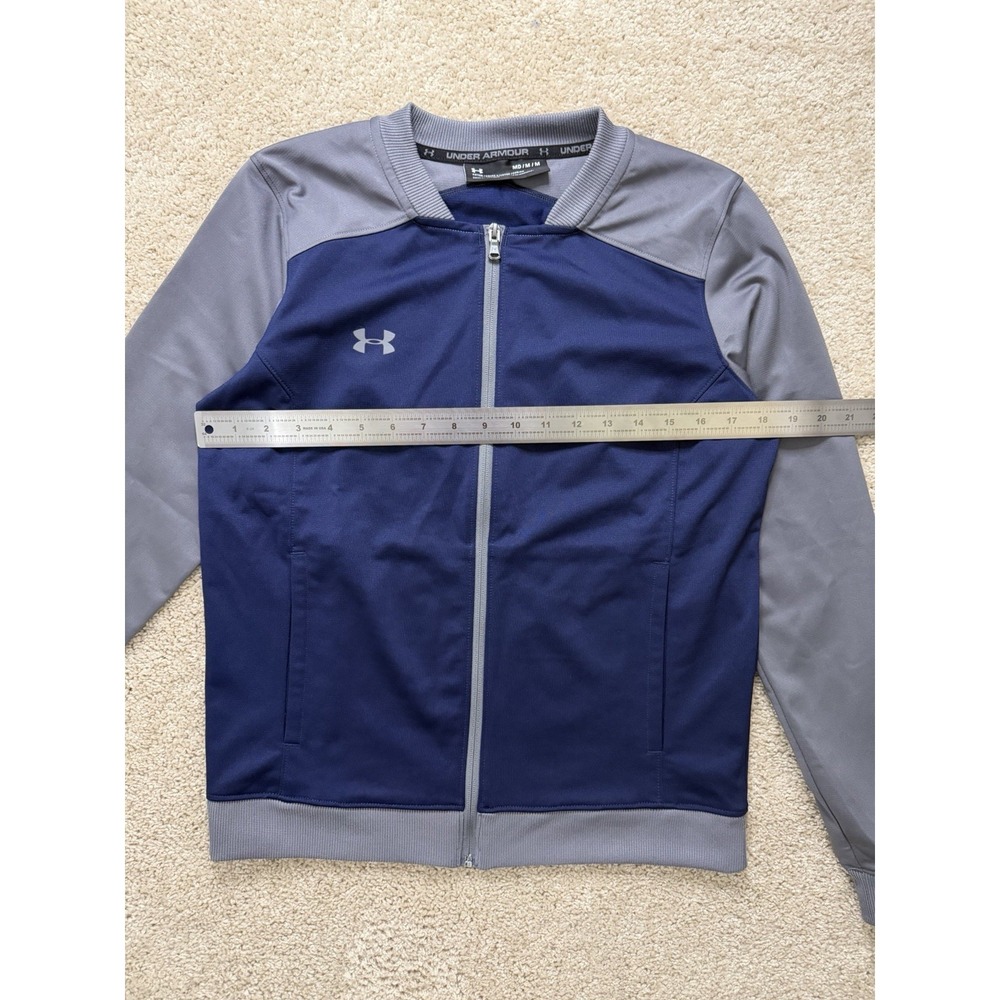 Under Armour Women's Challenger Full‎ Zip Fitted Track Jacket Navy Gray Size M - Picture 7 of 13
